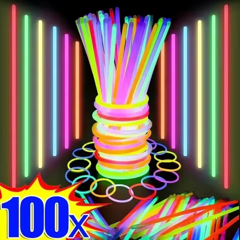 Glow In The Dark Party Glasses - 50/100Pcs Fluoreszenz Sticks Party Mehrfarbige Leuchtende