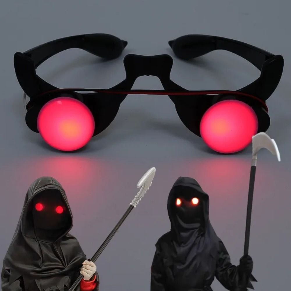Glow In The Dark Party Glasses - ABS LED-Brille mit Roten Augen, Schwarz-Rote