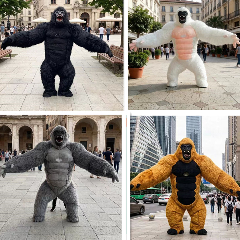 Inflatable Dinosaur Costume Adult - Aufblasbares Maskottchen-Gorilla-Kostüm für Geburtstagsfeiern, Feier, Film